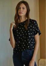 Load image into Gallery viewer, Cleo Shine Top | Black + Gold
