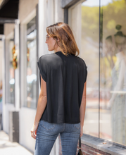 Load image into Gallery viewer, Lulu Ruched Shoulder Tee | Black