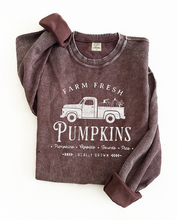 Load image into Gallery viewer, Farm Fresh Pumpkins Corded Pullover | Deep Plum