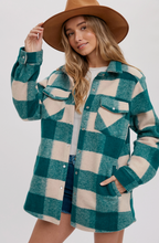 Load image into Gallery viewer, Hunter Shirt Jacket | Green + Cream