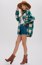 Load image into Gallery viewer, Hunter Shirt Jacket | Green + Cream