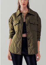 Load image into Gallery viewer, Quilted Collared Jacket | Olive