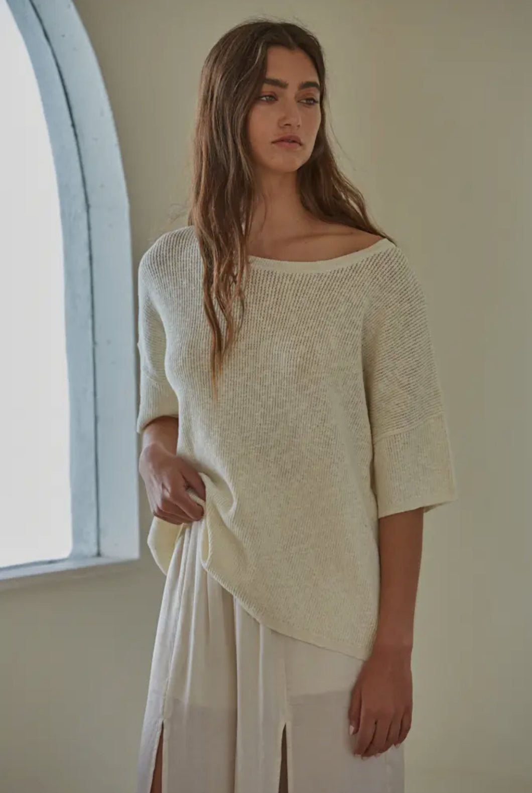 Sierra Knit Top | Cream