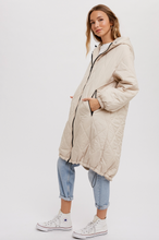 Load image into Gallery viewer, Longline Quilted Jacket | Cream
