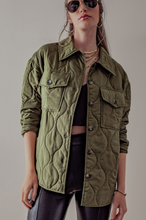 Load image into Gallery viewer, Quilted Collared Jacket | Olive
