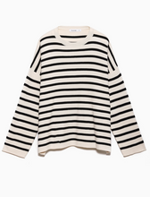 Load image into Gallery viewer, Classic Stripe Sweater | Black + White
