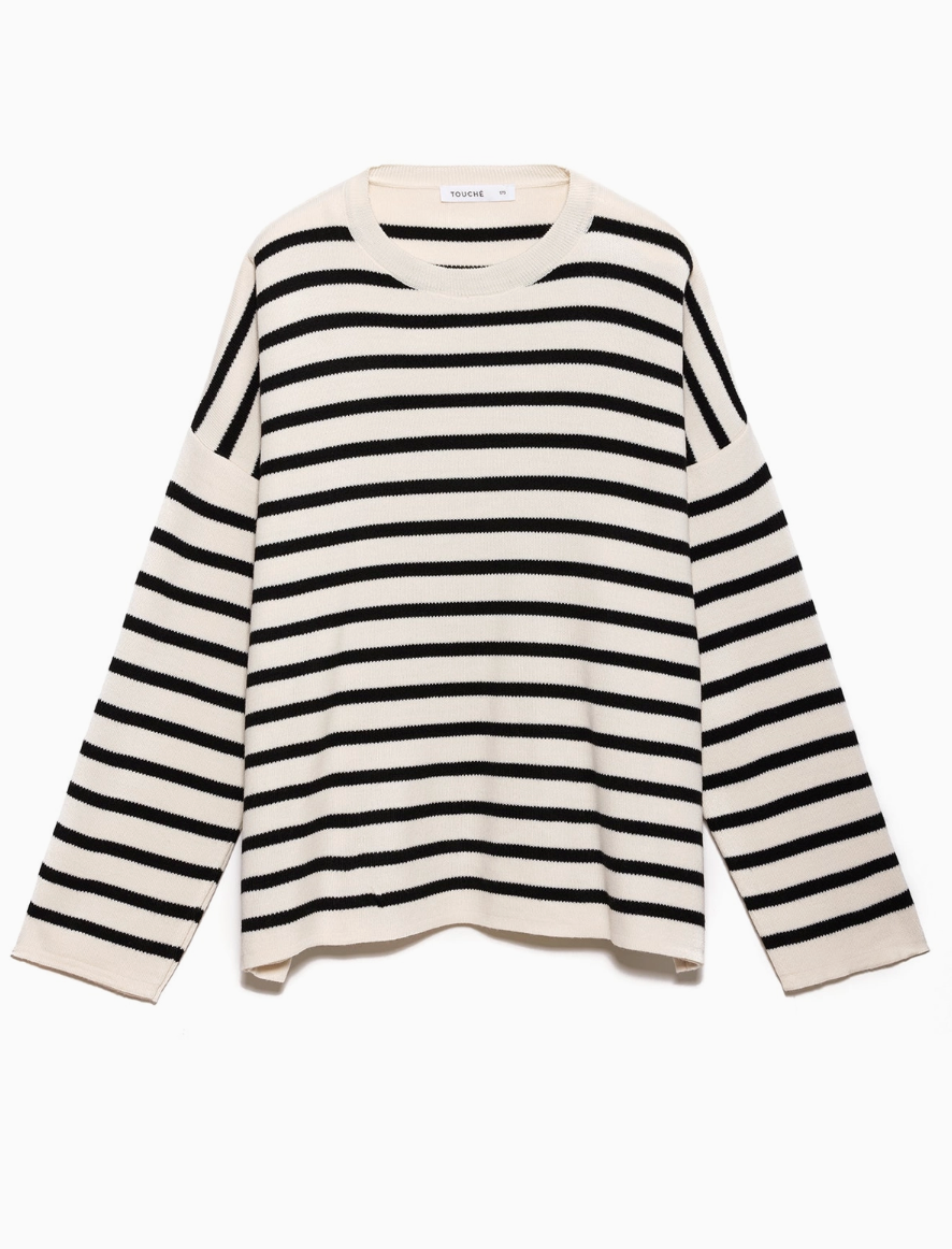 Classic Stripe Sweater | Black + White