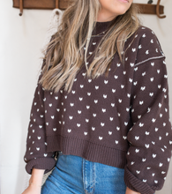 Load image into Gallery viewer, Heart Throb Sweater | Brown + Cream
