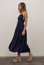 Load image into Gallery viewer, Teagan Tassel Midi Dress | Navy
