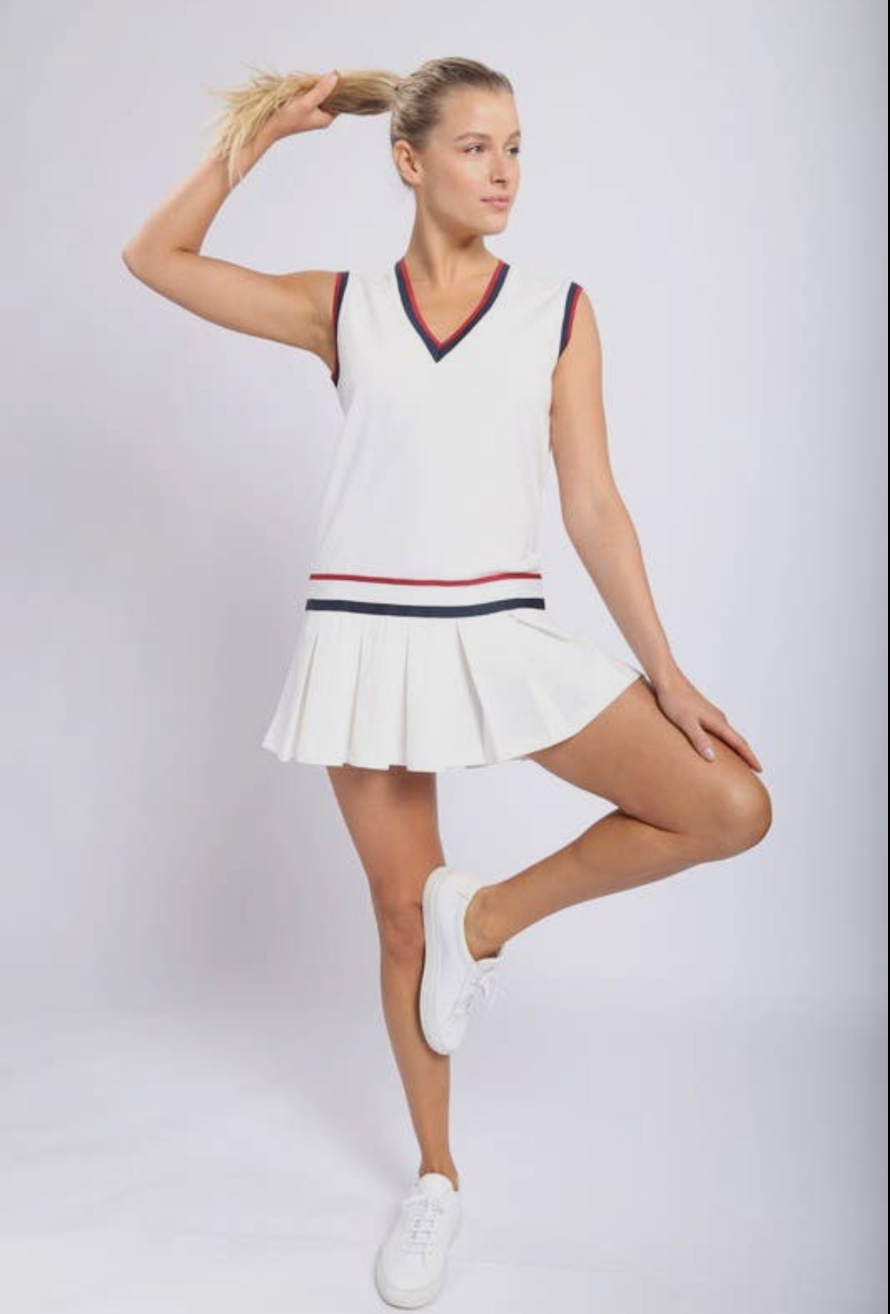 red and white tennis dress Sunset Sporty Dress