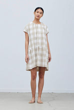 Load image into Gallery viewer, Cindy Gingham Check Mini Dress | Stone/White
