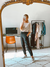 Load image into Gallery viewer, Ellie Cuffed Essential High Waist Joggers | Black
