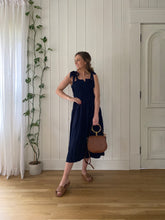 Load image into Gallery viewer, Kourtney Shoulder Tie Midi Dress | Navy
