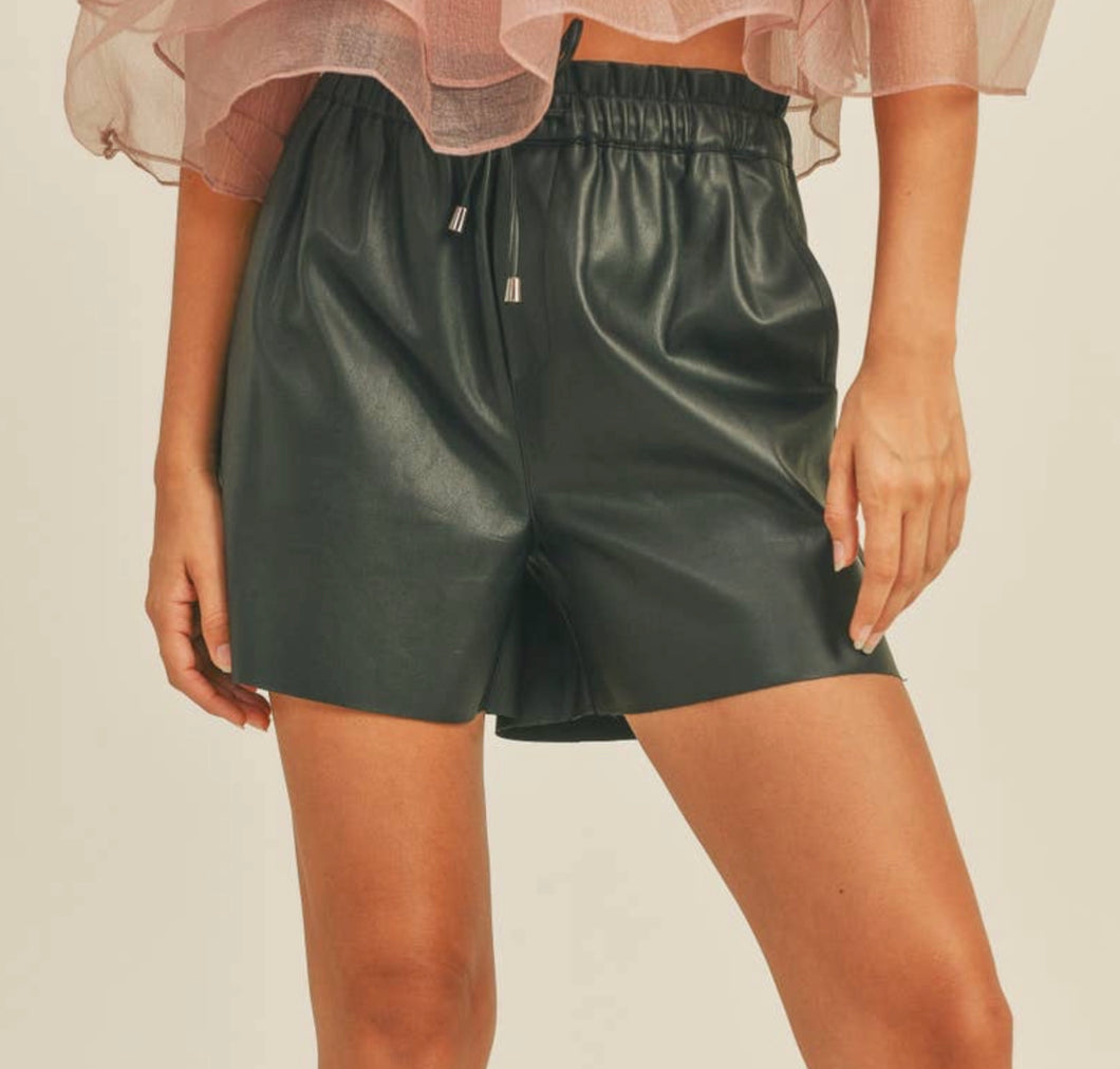 Leather Shorts | Black